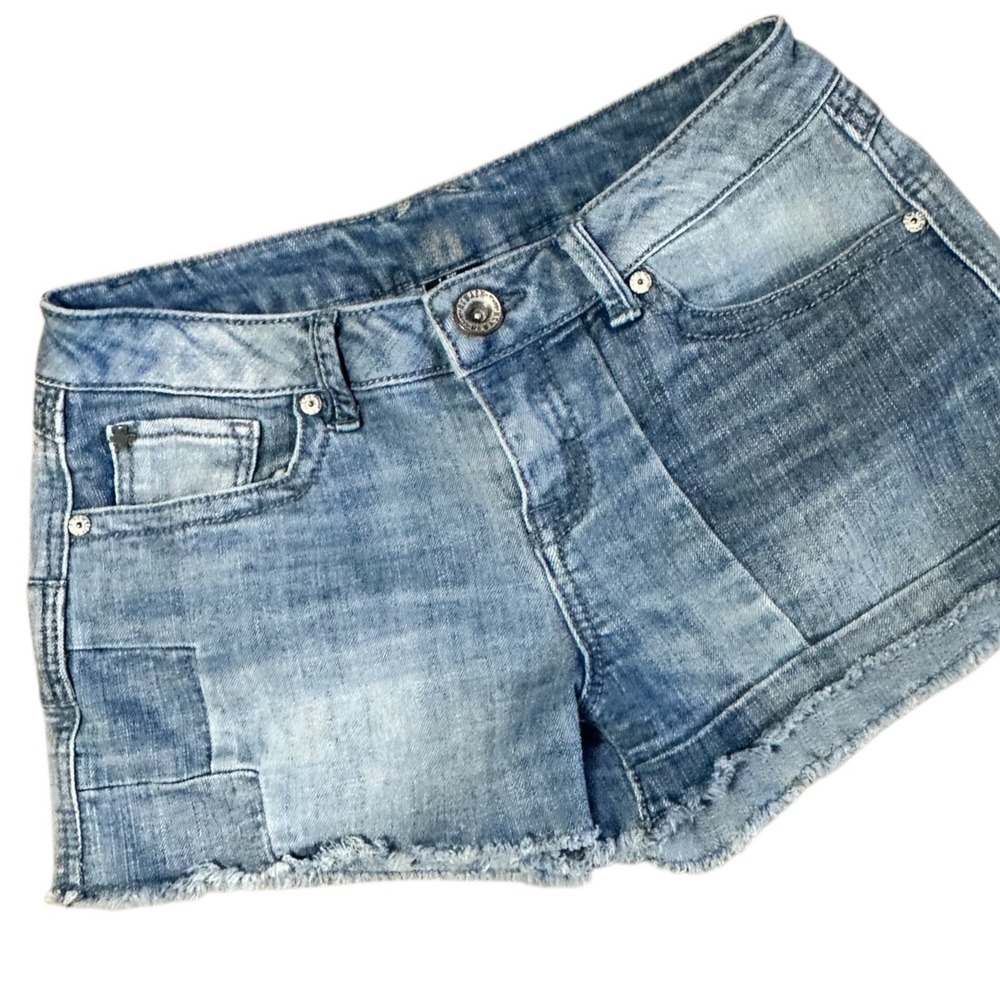Rewash Denim Shorts Womens 1/25 Blue Excellent Low-Rise Patchwork Cutoffs